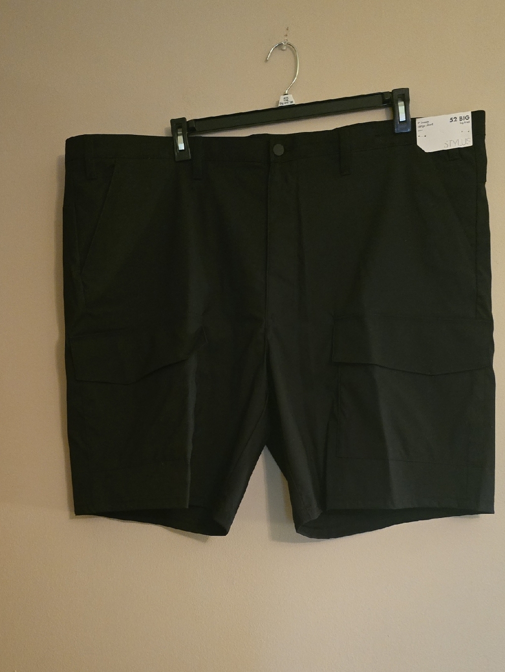 New STYLUS Men's Size‎ 52 Black Cargo Dress Golf Shorts